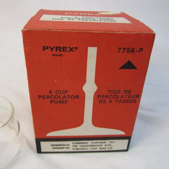 Pyrex 6 cup Percolator Pump 7756-P with Basket & Box - Used - Picture 3 of 12